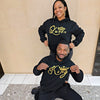 BigProStore King and Queen Matching Couple Hoodies Mens Womens Couple Hoodies Black BPS08162307