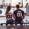 BigProStore King And Queen 01 Matching Couple T-Shirts Mens Womens Couple Shirts Black White BPS08162319