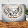 BigProStore Canvas Art Prints A Big Piece Of My Heart Lives In Heaven Angel Wings Canvas Dorm Room Canvas 24" x 16" Canvas