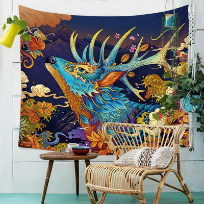 BigProStore Wonderful Tapestry Acid Elk Wall Tapestry For Home Decor Tarot Tapestry