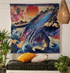 BigProStore Astrology Tapestry Blue Whale Wall Hanging Decor Tarot Tapestry / S (51"x60" / 130x150cm) Tarot Tapestry
