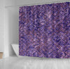 BigProStore Herringbone Shower Curtain Decor Brick Black Marble Amp Purple Marble Shower Curtain Bathroom Herringbone Shower Curtain / Small (165x180cm | 65x72in) Herringbone Shower Curtain