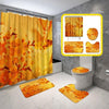 BigProStore Bath Accessories Set Cherry Blossom In Soft Yellow Colors Shower Curtai Home Bath Decor Blossom Bathroom Sets / Standard (180x180cm | 72x72in) Blossom Bathroom Sets