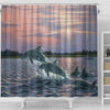 BigProStore Dolphin Fish Shower Curtains Dolphins Wilhelm Unique Shower Curtains Dolphin Shower Curtain / Small (165x180cm | 65x72in) Dolphin Shower Curtain