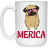 BigProStore Merica Pug Mug Independence 4th July Pug Gifts For Puggy Puppies Lover 21504 15 oz. White Mug / White / One Size Coffee Mug