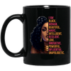 BigProStore I Am Black Woman Beautiful Magic Intelligent Afro Girl Rock Coffee Mug BM11OZ 11 oz. Black Mug / Black / One Size Coffee Mug