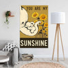 BigProStore Canvas Prints Elephant Sunflower You Are My Sunshine Poster Vintage Wall Art Minimalist Wall Art Canvas / 12" x 18" Canvas