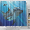 BigProStore Dolphin Bathroom Decor Ideas Evening Dive Geno Home Bath Decor Dolphin Shower Curtain / Small (165x180cm | 65x72in) Dolphin Shower Curtain