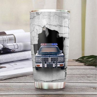 BigProStore Personalized Cop Coffee Tumbler Police Crack Custom Insulated Tumbler Double Wall Cup Stainless Steel 20 Oz 20 oz Personalized Police Tumbler Cup