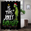BigProStore Grinch Print Shower Curtains Is This Jolly Enough Polyester Waterproof Bathroom Accessories 3 Sizes Grinch Shower Curtain / Small (165x180cm | 65x72in) Grinch Shower Curtain