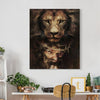 BigProStore Jesus And Lion Wall Art Prints Jesus Christ And The Lion Of Judah Combination Canvas Christmas Presents Canvas Picture 4 Sizes Jesus And The Lion Canvas