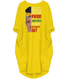BigProStore African American Dresses July 4th Didn't Set Me Free Juneteenth Is My Independence Day Pretty Black American Girl Long Sleeve Pocket Dress African Print Styles Yellow / S (4-6 US)(8 UK) Women Dress