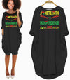 BigProStore African American Dresses Juneteenth Is My Independence Day Cute African American Woman Long Sleeve Pocket Dress African Print Clothing Black / S (4-6 US)(8 UK) Women Dress
