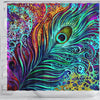 BigProStore Peacock Shower Curtain Peacock Feather Laura Zollar Bathroom Accessories Gifts For Peacock Lovers Peacock Shower Curtain / Small (165x180cm | 65x72in) Peacock Shower Curtain