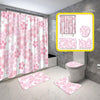 BigProStore Bath Accessories Set Pink Flowers Shower Curtain Home Bath Decor Blossom Bathroom Sets / Standard (180x180cm | 72x72in) Blossom Bathroom Sets