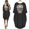 BigProStore Pitbull Lover Skull Style Women Dress Halloween Gift Black / S Women Dress