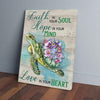 BigProStore Canvas Artwork Faith In Your Soul Hope In Your Mind Love In Your Heart Turtle Vertical Canvas Wall Art Elegant Wall Art For Living Room 16" x 24" Canvas