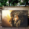 BigProStore Jesus Lion Wall Canvas The God And The Lion Combination Canvas Christmas Presents Canvas Picture 4 Sizes Jesus And The Lion Canvas / 12" x 18" Jesus And The Lion Canvas