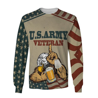 BigProStore Army Veteran Apparel U.S.Army Veteran Ego Beer USA Army Hoodie - Sweatshirt - Tshirt - Zip Hoodie Sweatshirt / S