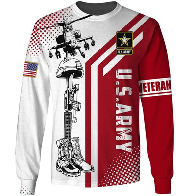 BigProStore Us Military Clothing U.S.Army White Red USA Army Hoodie - Sweatshirt - Tshirt - Zip Hoodie Sweatshirt / S