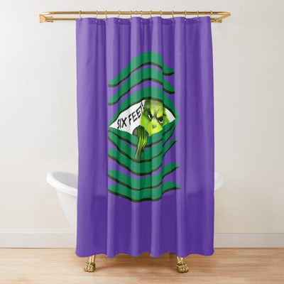 BigProStore Grinch Bath Decor Grinch Six Polyester Shower Curtain Waterproof Bathroom Decor 3 Sizes Grinch Shower Curtain / Small (165x180cm | 65x72in) Grinch Shower Curtain