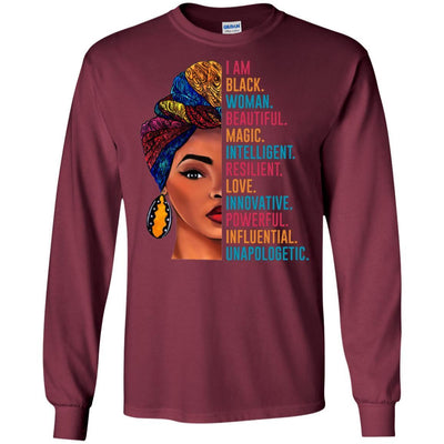 I Am Black Woman Beautiful Magic Intelligent Afro Pride Rock T-Shirt BigProStore