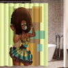 Pretty Afro Black Woman Shower Curtain African American Bathroom Decor