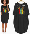 BigProStore African Women Dresses Melanin Sisters Long Sleeve Pocket Dress Black Women Shirt Afrocentric Apparel Black History Gift Ideas Black / S Women Dress