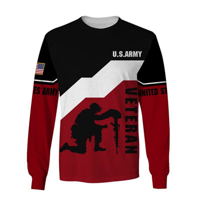 BigProStore Us Military Clothing United State Army Black Red USA Army Hoodie - Sweatshirt - Tshirt - Zip Hoodie Sweatshirt / S