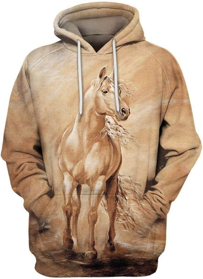 BigProStore Womens Mens 3D Printed Horse Hoodies Horse Themed Hoodies All Over Print Horse Lovers Shirt Pullover Hooded Sweatshirt Opt #1 / S