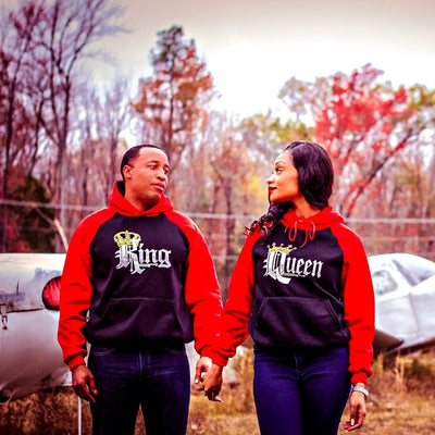 BigProStore Crowned in Love King and Queen Matching Couple Hoodies BPS08162301