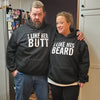 BigProStore I Like Her Butt & His Beard Matching Couple Hoodies Mens Womens Couple Hoodies Black BPS08162306 S / S
