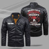 BigProStore Veteran Leather Jacket Grandpa Who Is Also A US Veteran Day Gifts M Leather Jacket