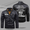 BigProStore Veteran Leather Jacket I Am The Storm US Veteran Men Women Veterans Day Gifts M Leather Jacket