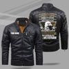 BigProStore Veteran Leather Jacket I Have Earned It With My Sweat Blood And Lives Veterans Day Gifts M Leather Jacket