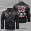 BigProStore Veteran Leather Jacket Veteran The Title Is Earned With My Blood Sweat And Tears Veterans Day Gifts M Leather Jacket
