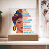 BigProStore I'm Black Woman Beautiful Square Acrylic Plaque Timeless Tribute to Your Loved Ones Jewelry