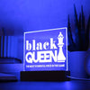 BigProStore Black Queen The Most Powerful Piece In The Game Square Acrylic Plaque Timeless Tribute to Your Loved Ones Jewelry
