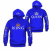 BigProStore King and Queen Matching Couple Hoodies Mens Womens Couple Hoodies Blue BPS08162302