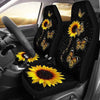 BigProStore Sunflower Car Seat Covers You Are My Sunshine Butterflies Design Universal Car Seat Covers Protector Set Of 2 Universal Fit (Set of 2 Car Seat Covers) Car Seat Covers
