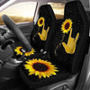 BigProStore Sunflower Car Seat Covers You Are My Sunshine Rock On Sign Language Design Universal Car Seat Covers Protector Set Of 2 Universal Fit (Set of 2 Car Seat Covers) Car Seat Covers