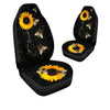 BigProStore Sunflower Car Seat Covers You Are My Sunshine Amazing Bees Design Universal Car Seat Covers Protector Set Of 2 Universal Fit (Set of 2 Car Seat Covers) Car Seat Covers