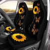 BigProStore Sunflower Car Seat Covers You Are My Sunshine Butterfly Design Universal Car Seat Protector Set Of 2 Universal Fit (Set of 2 Car Seat Covers) Car Seat Covers