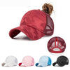 Cool Ponytail Baseball Cap for Women Fashion Snapback Mesh Trucker Hat
