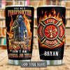 BigProStore Personalized Firefighter Gifts Glitter Tumbler Call Me Firefighter Custom Iced Coffee Tumbler Double Wall Cup Stainless Steel 20 Oz 20 oz Personalized Firefighter Tumbler