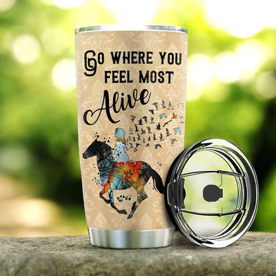 BigProStore Personalized Horse Thermal Cups Horse Riding Custom Insulated Tumbler Gift Ideas For Horse Lovers 20 oz Horse Tumbler