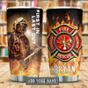 BigProStore Personalized Firefighter Gifts Stainless Steel Tumbler First In Last Out Firefighter Custom Iced Coffee Tumbler Double Walled Vacuum Insulated Cup 20 Oz 20 oz Personalized Firefighter Tumbler