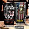 BigProStore Personalized Us Army Tumbler I Don'T Care Custom Insulated Tumbler Double Walled Vacuum Insulated Cup 20 Oz 20 oz Personalized Veteran Tumbler