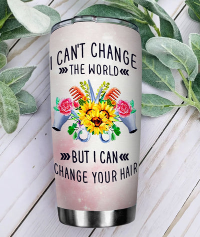 BigProStore Personalized Hairstylist Tumbler Cup Hairstylist I Can Change Your Hair Custom Glitter Tumbler Hairdresser Gifts For Adults 20 oz Hairstylist Tumbler