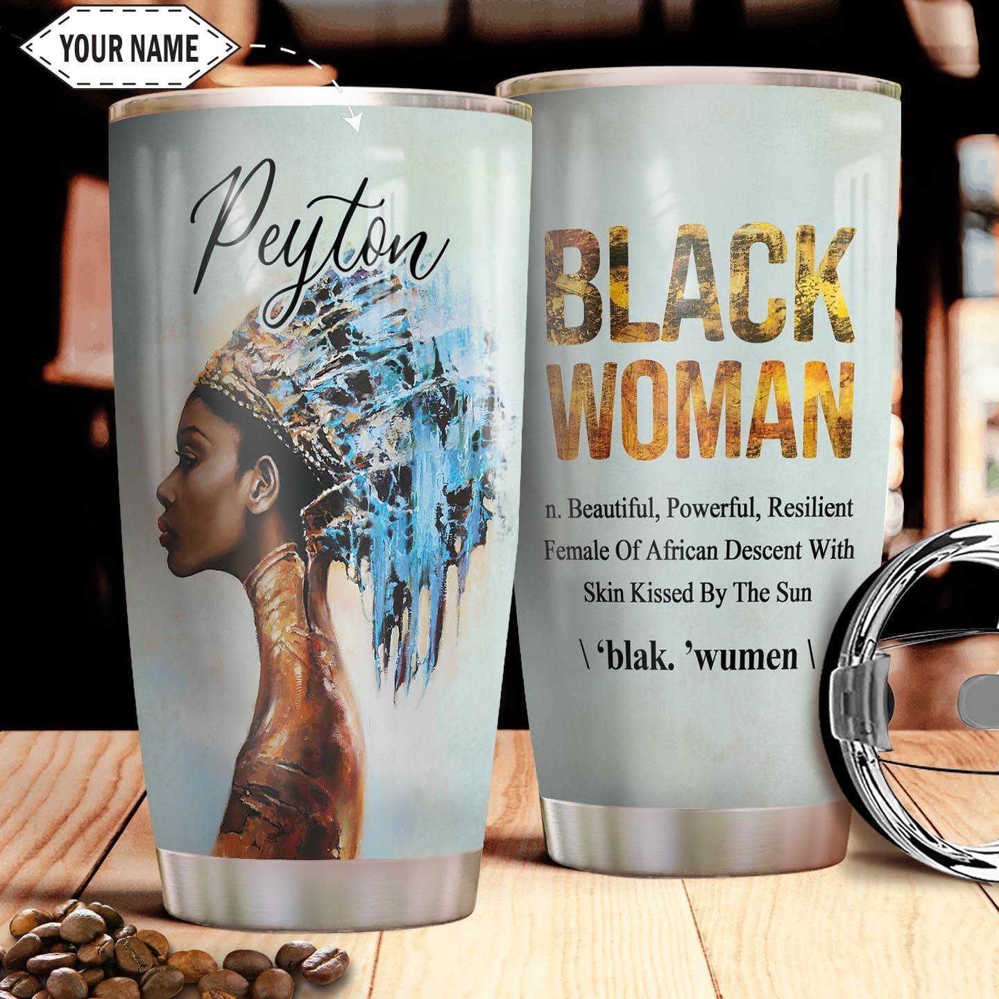 Black Woman Personalized THA2810040 Stainless Steel Tumbler – BigProStore